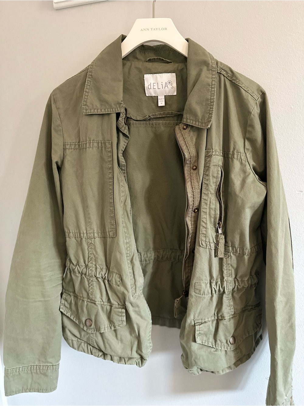 dELiA*s Olive Green Utility Jacket with Drawstring Waist